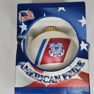 New Krebs American Pride US Coast Guard Semper Paratus White Christmas Ornament